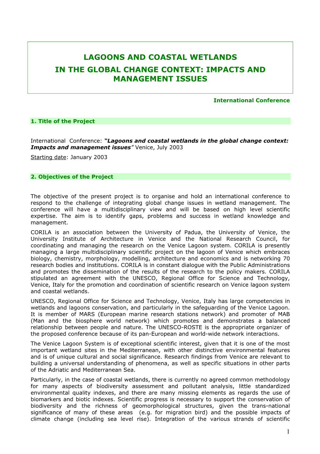 Lagoons and Coastal Wetlands in the Global Change Context: Impacts and Management Issues