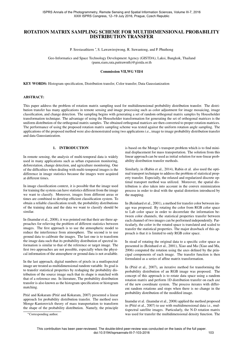 Rotation Matrix Sampling Scheme for Multidimensional Probability Distribution Transfer