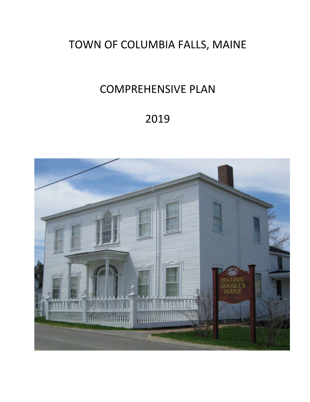 Town of Columbia Falls, Maine Comprehensive Plan 2019