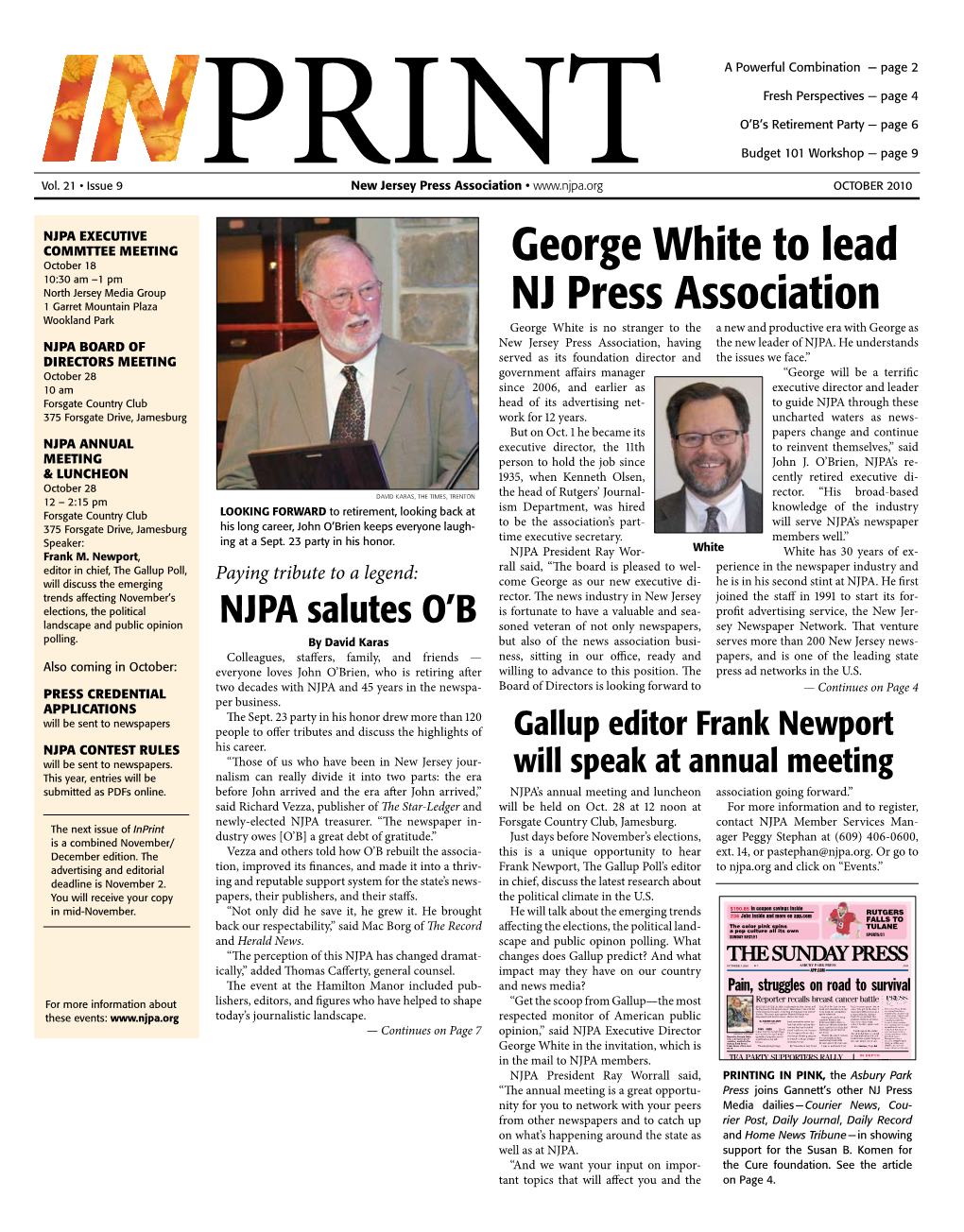 George White to Lead NJ Press Association