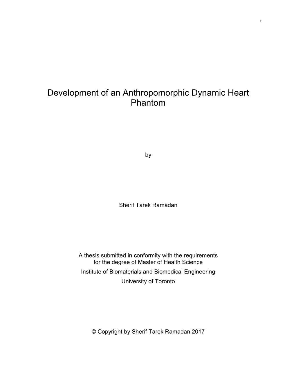 Development of an Anthropomorphic Dynamic Heart Phantom