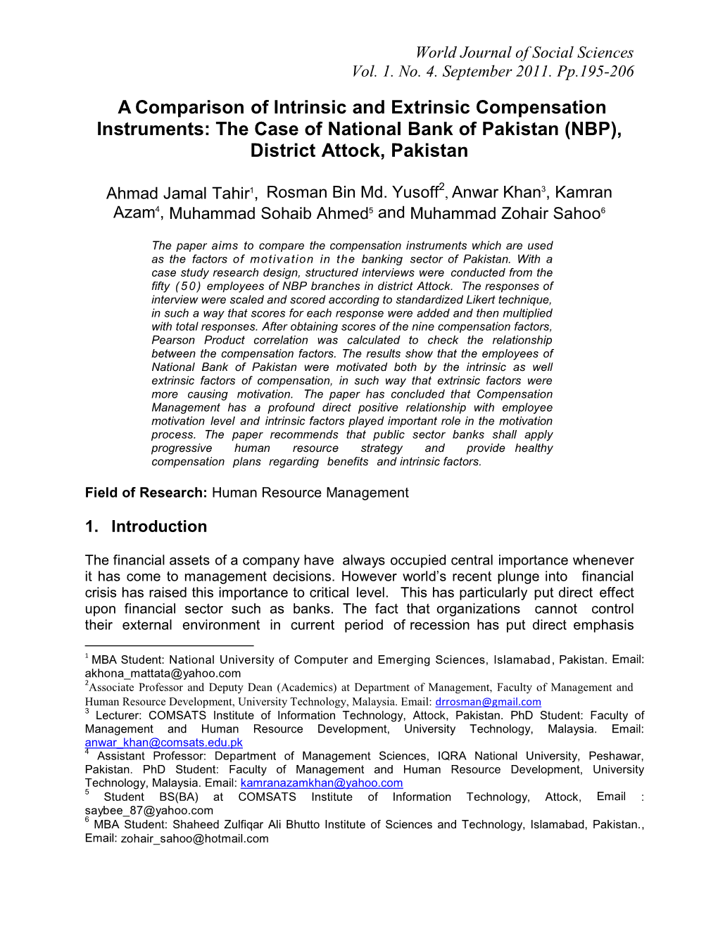 The Case of National Bank of Pakistan (NBP), District Attock, Pakistan