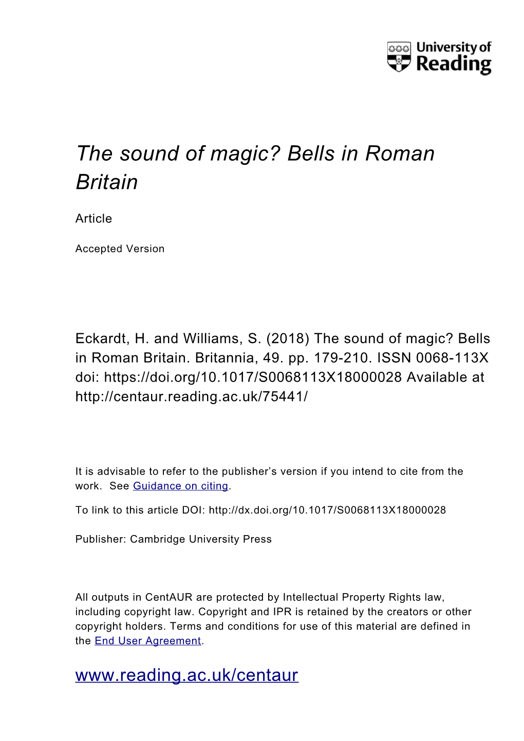 Bells in Roman Britain