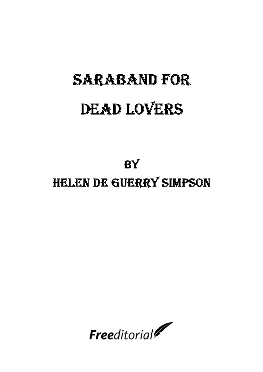 Saraband for Dead Lovers