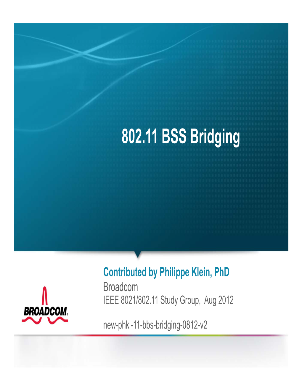 802.11 BSS Bridging