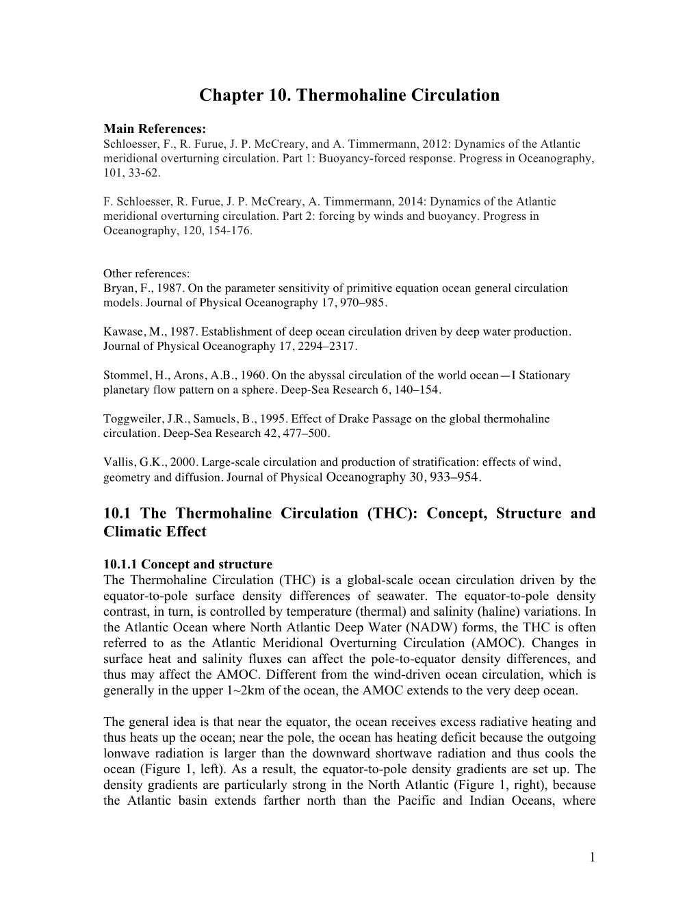 Chapter 10. Thermohaline Circulation