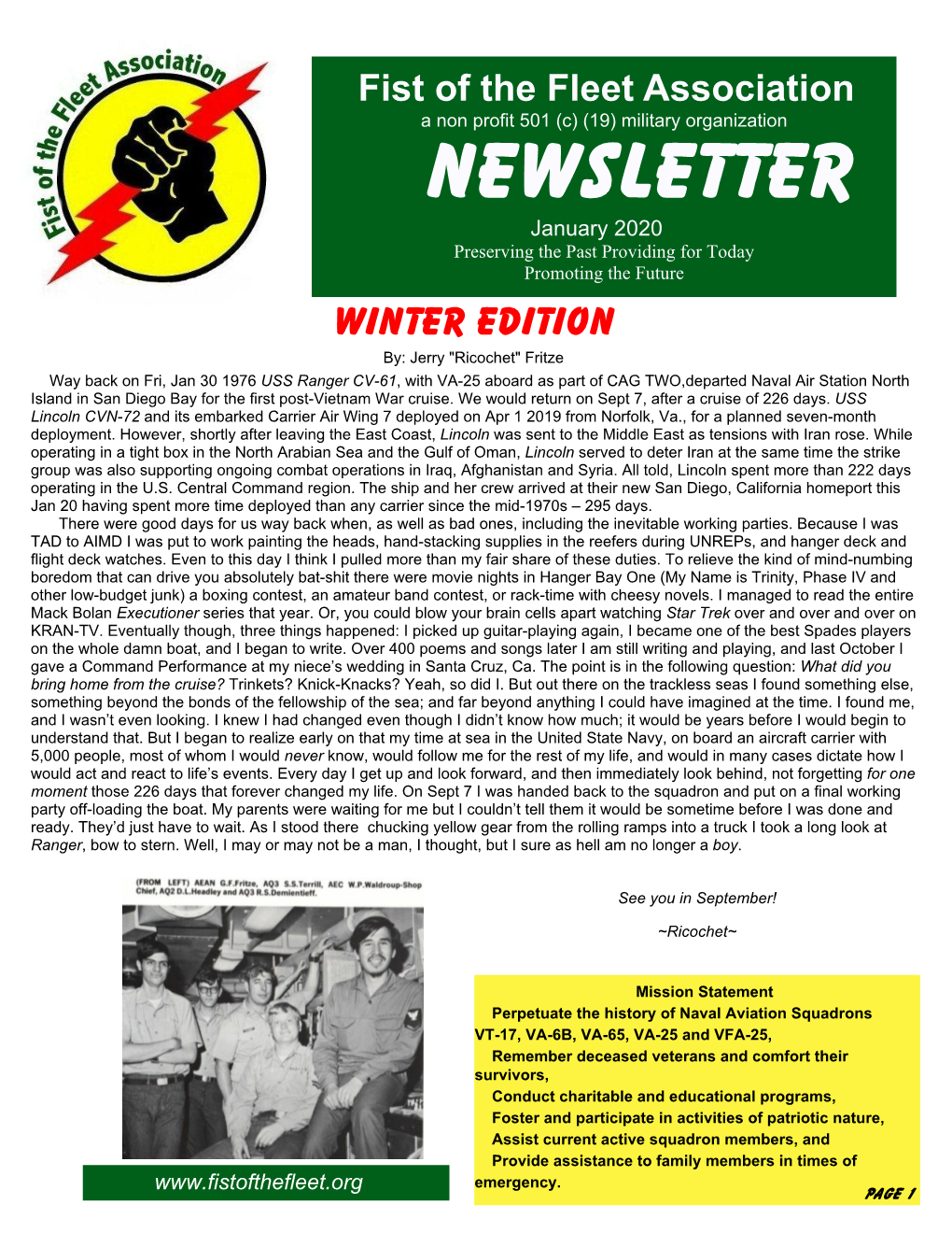 Winter 2020 Newsletter