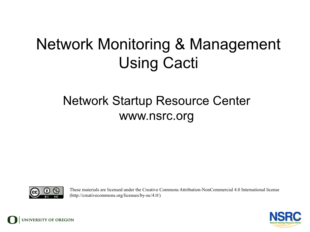 Network Monitoring & Management Using Cacti