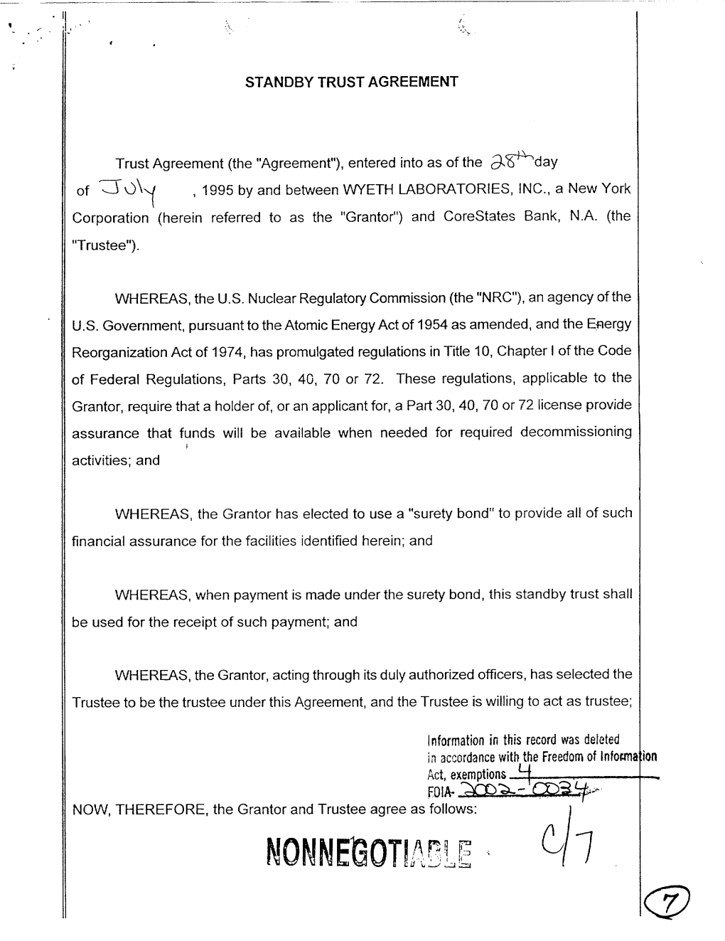 Standby Trust Agreement