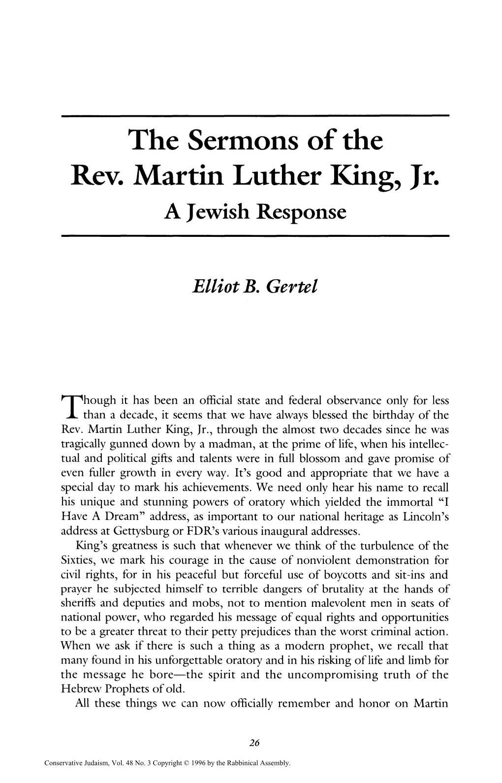 The Sermons of the Rev. Martin Luther King, Jr