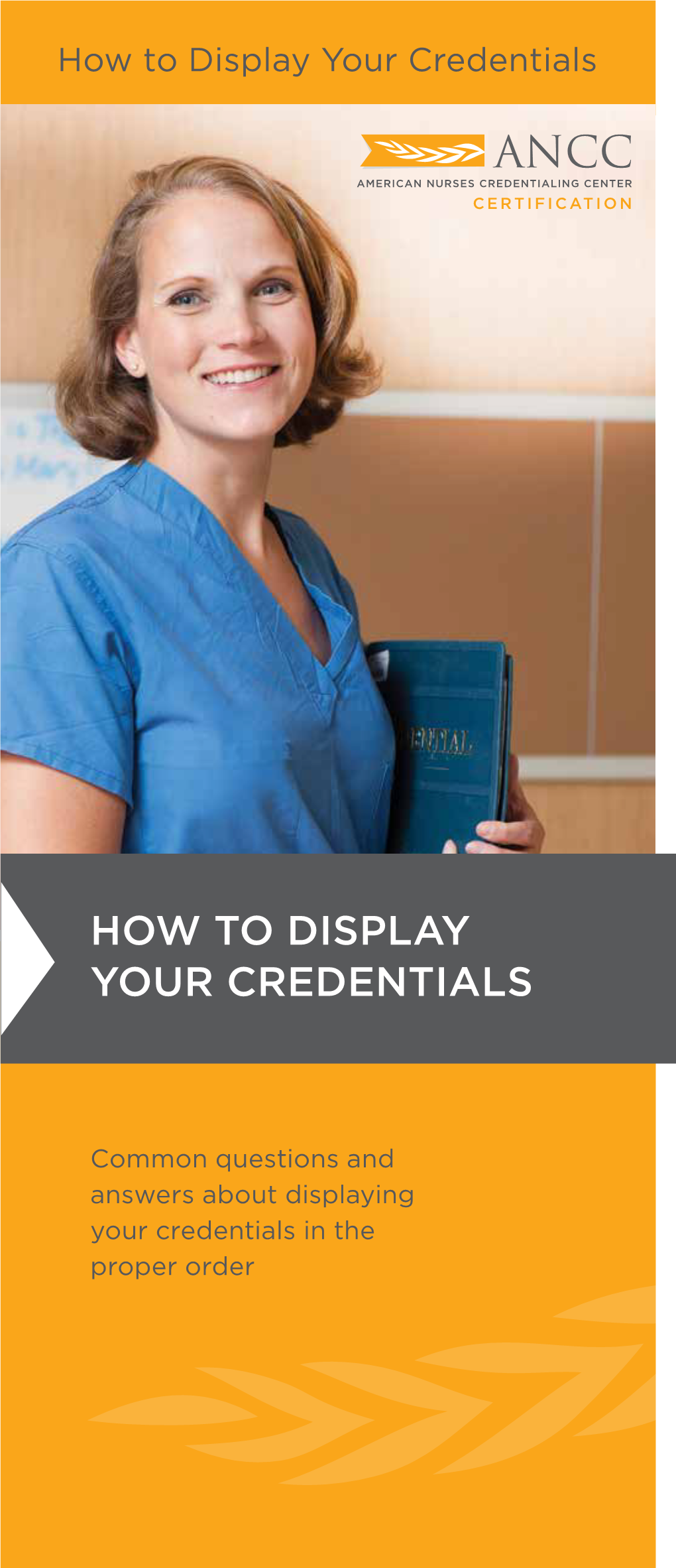 How to Display Your Credentials