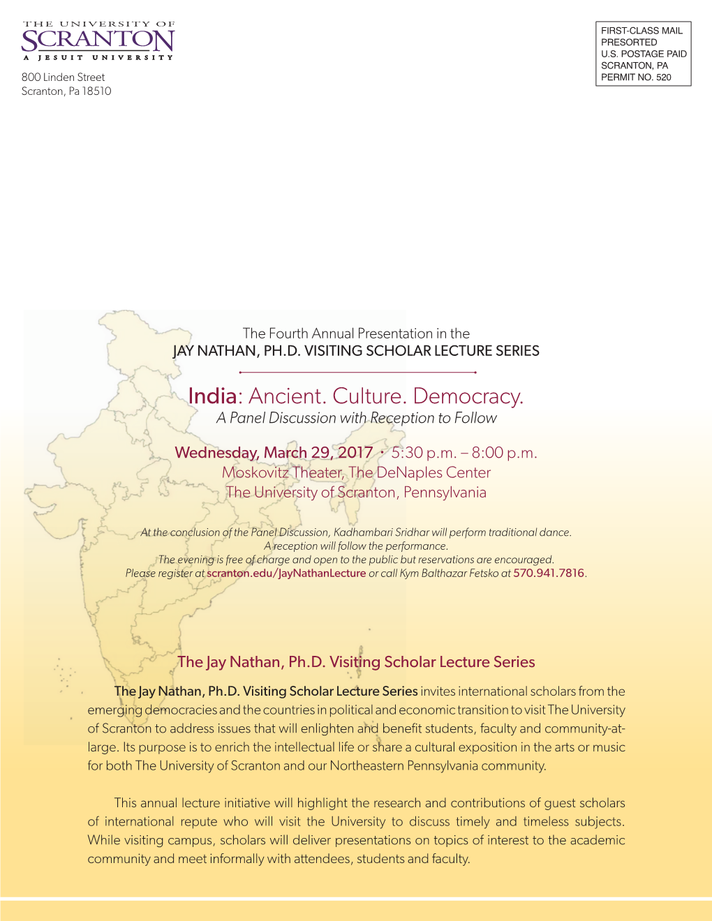 India: Ancient. Culture. Democracy. a Panel Discussion with Reception to Follow