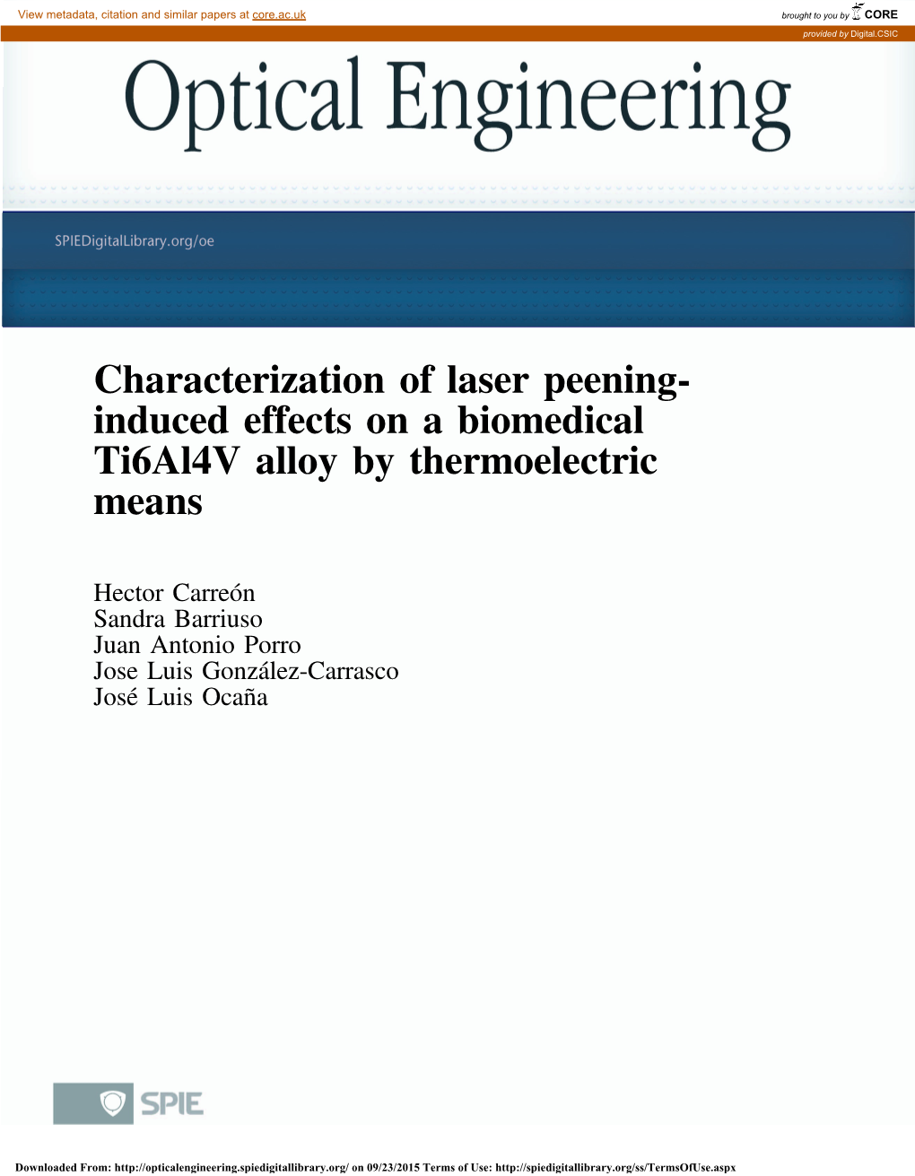 Characterization of Laser Peening- Induced Effects on a Biomedical Ti6al4v Alloy by Thermoelectric Means