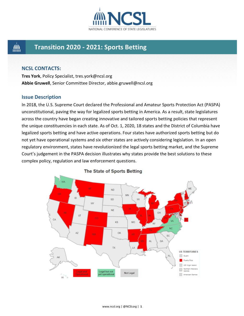 Transition 2020 - 2021: Sports Betting