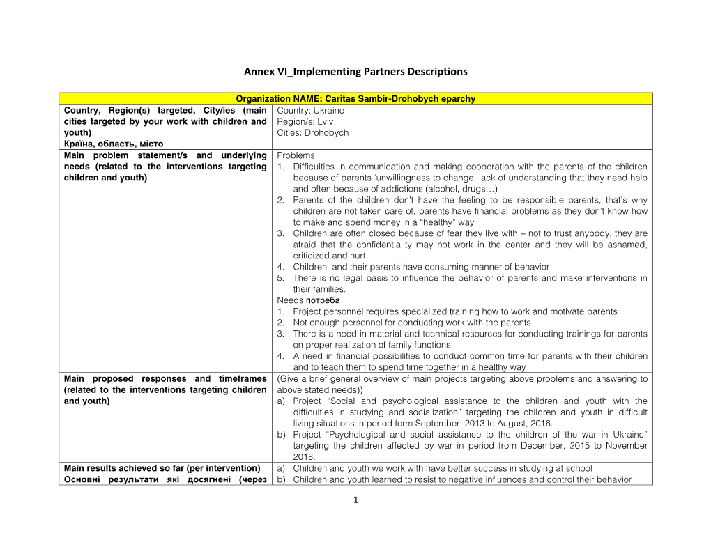 Implementing Partner Descriptions