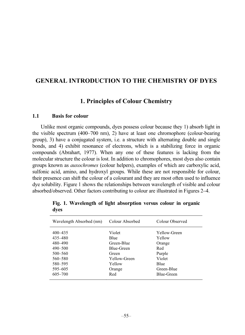 General Introduction to the Chemistry of Dyes