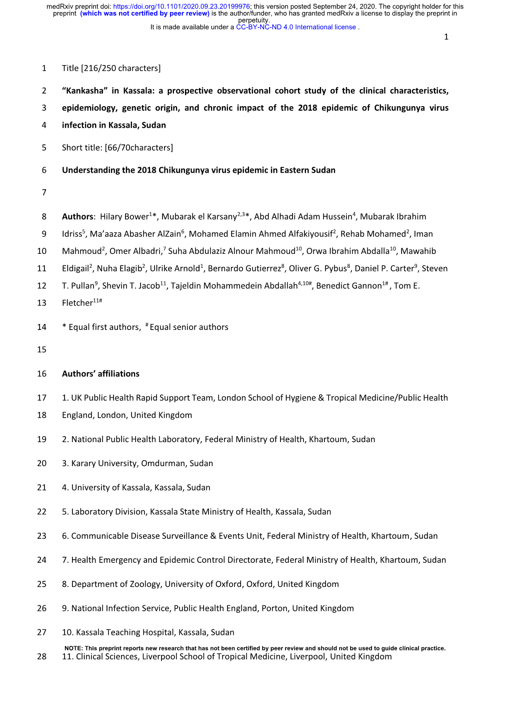 “Kankasha” in Kassala: a Prospective Observational Cohort Study of the Clinical Characteristics, Epidemiology, Genetic Origi