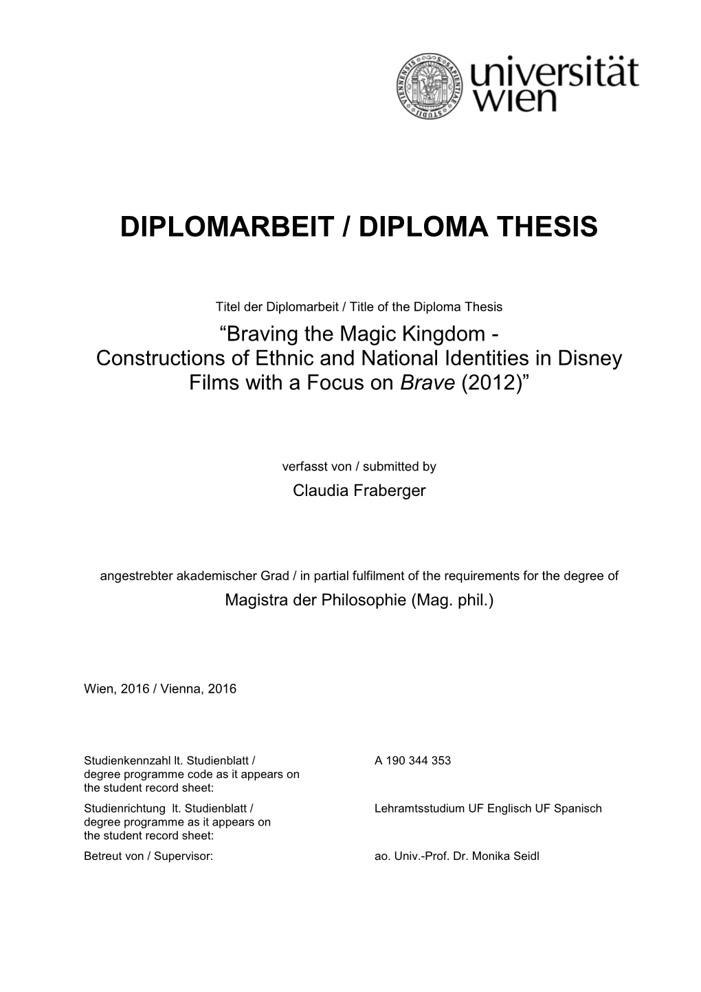 Diplomarbeit / Diploma Thesis