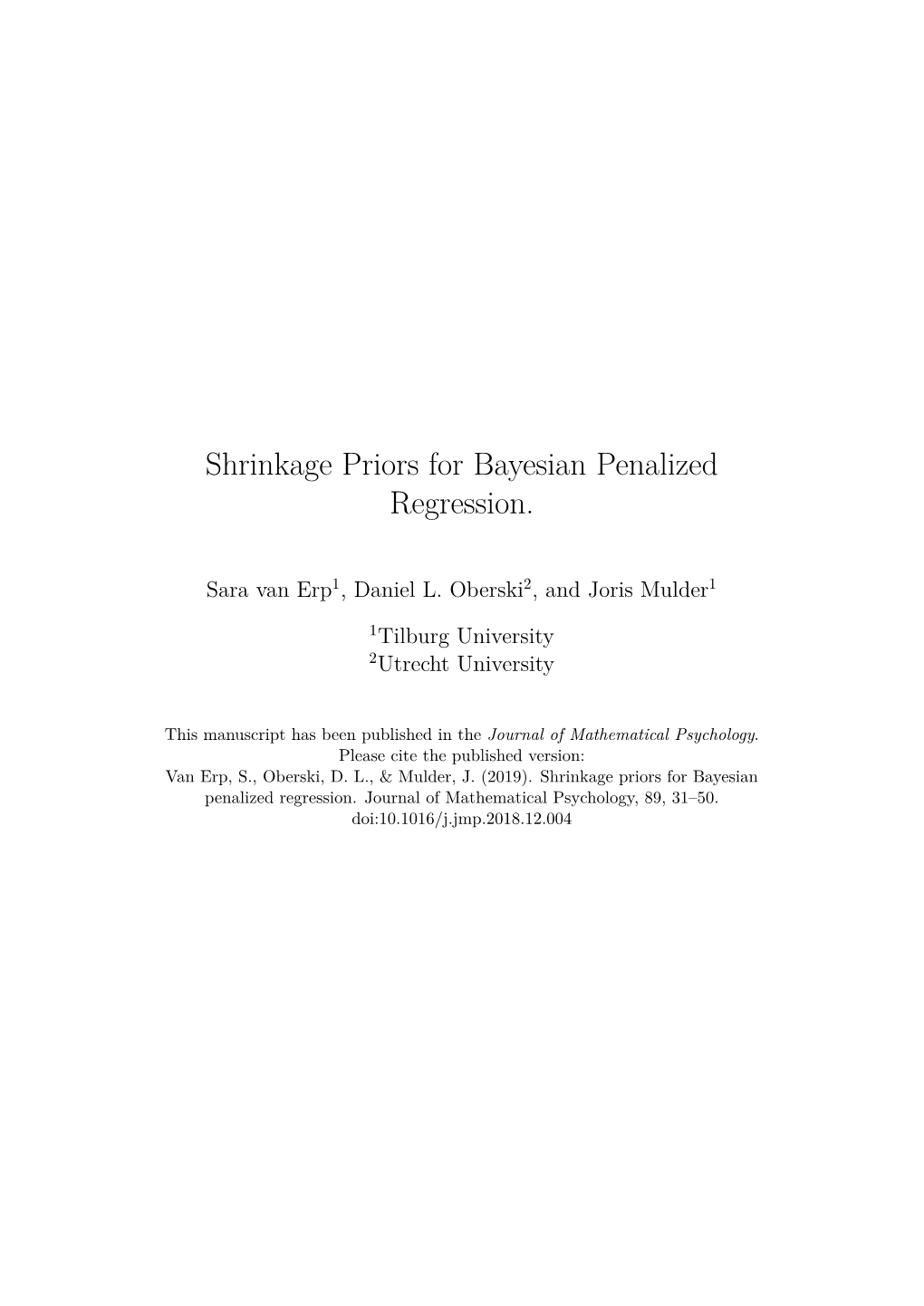 Shrinkage Priors for Bayesian Penalized Regression