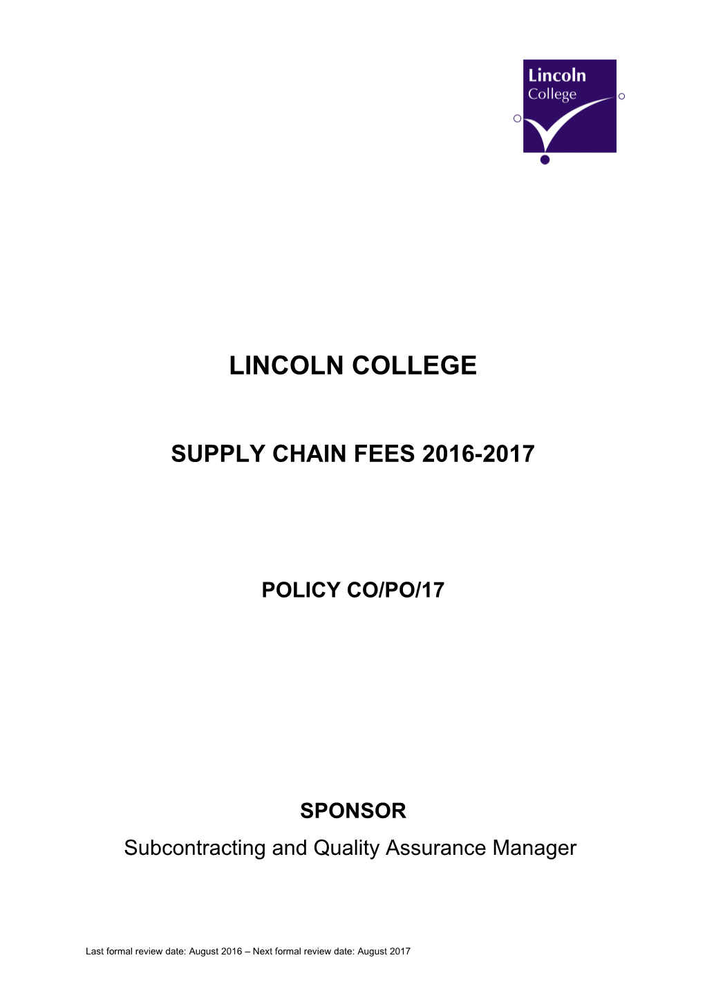 Student Support Officer Policy