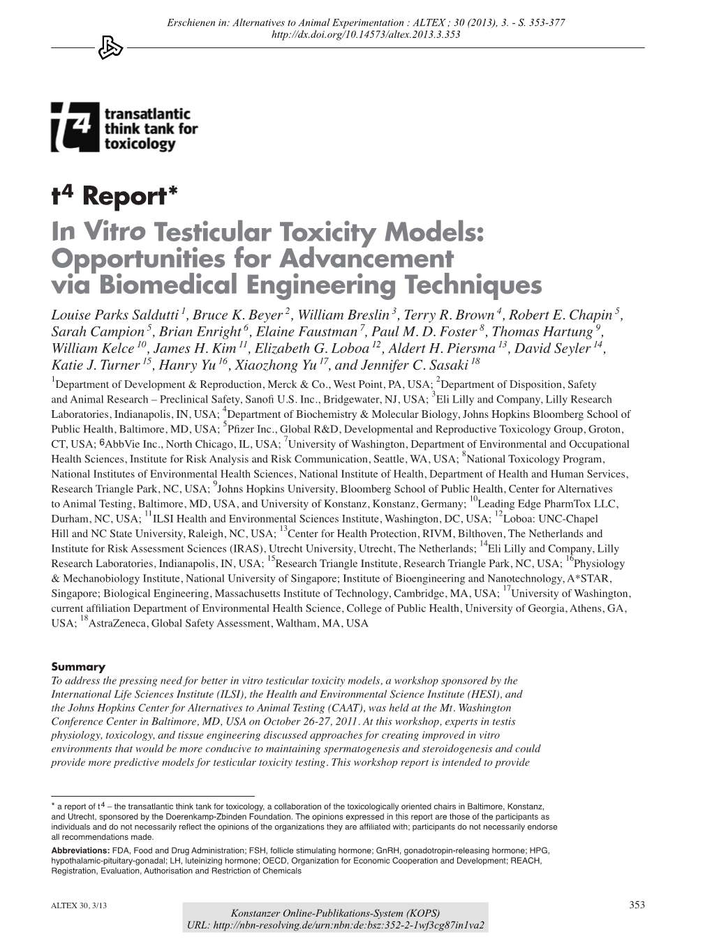 In Vitro Testicular Toxicity Models : Opportunities for Advancement Via Biomedical Engineering Techniques