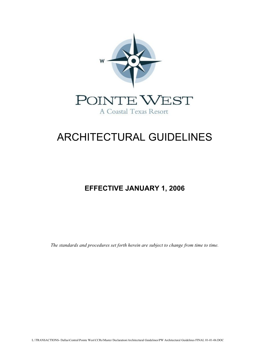 Architectural Guidelines