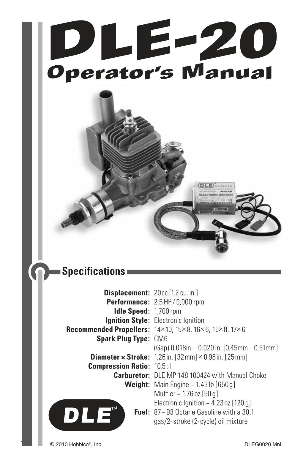 DLE-20 Operator’S Manual