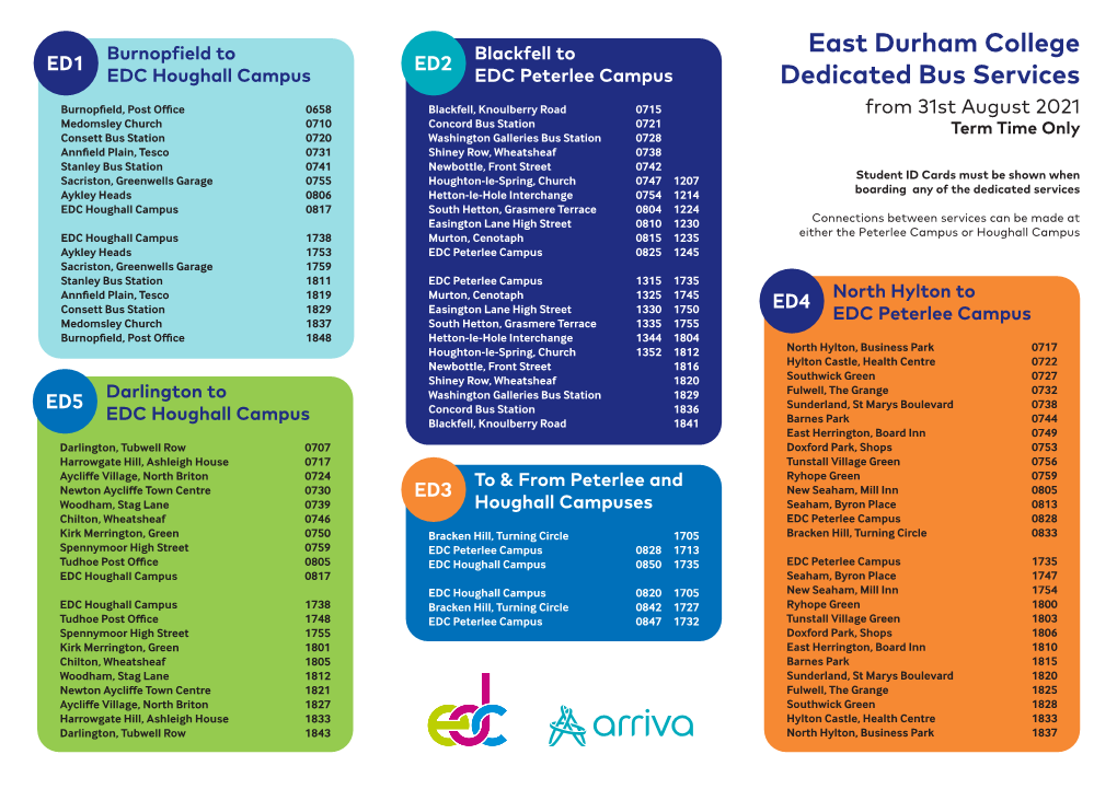 East Durham College Dedicated Bus Services