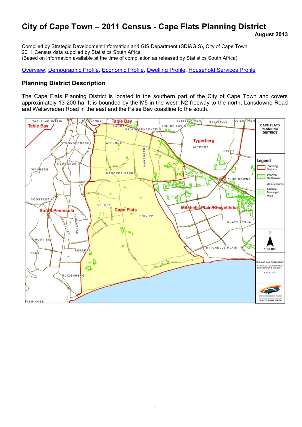 2011 Census - Cape Flats Planning District August 2013