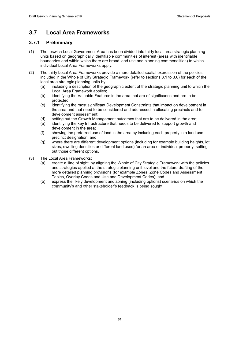 Section 3.7 – Local Area Frameworks