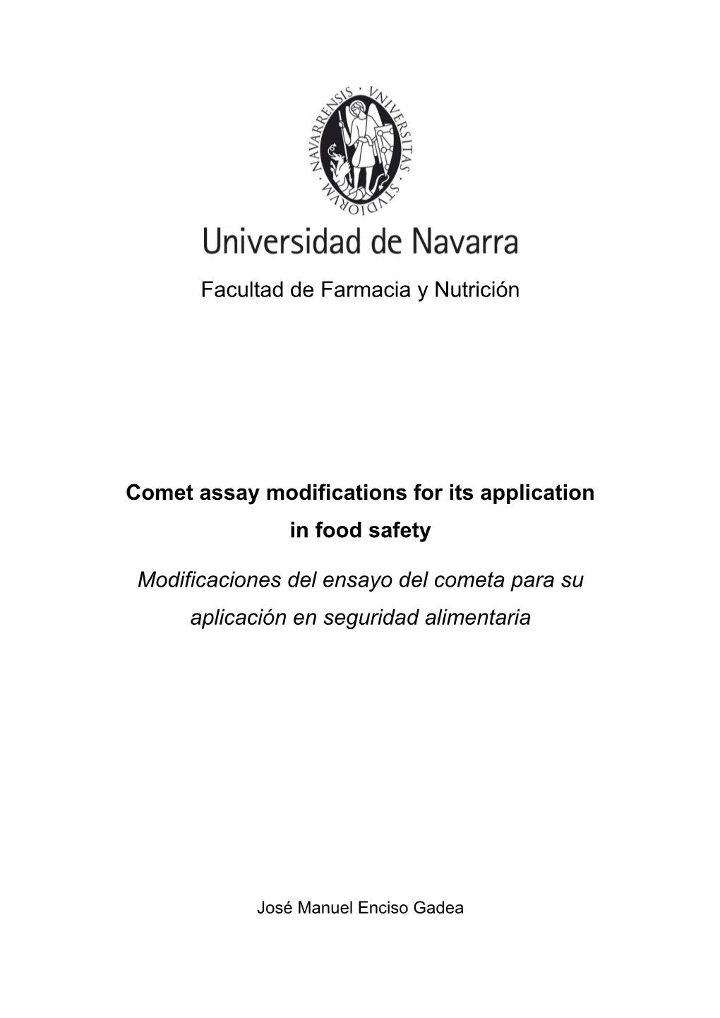 Comet Assay Modifications for Its Application in Food Safety