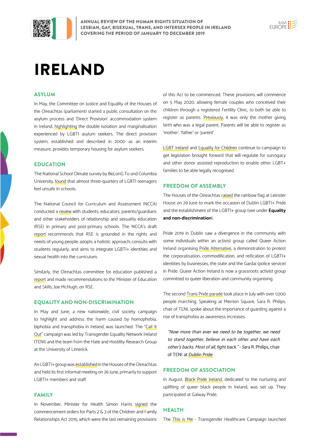 Ireland Covering the Period of January to December 2019