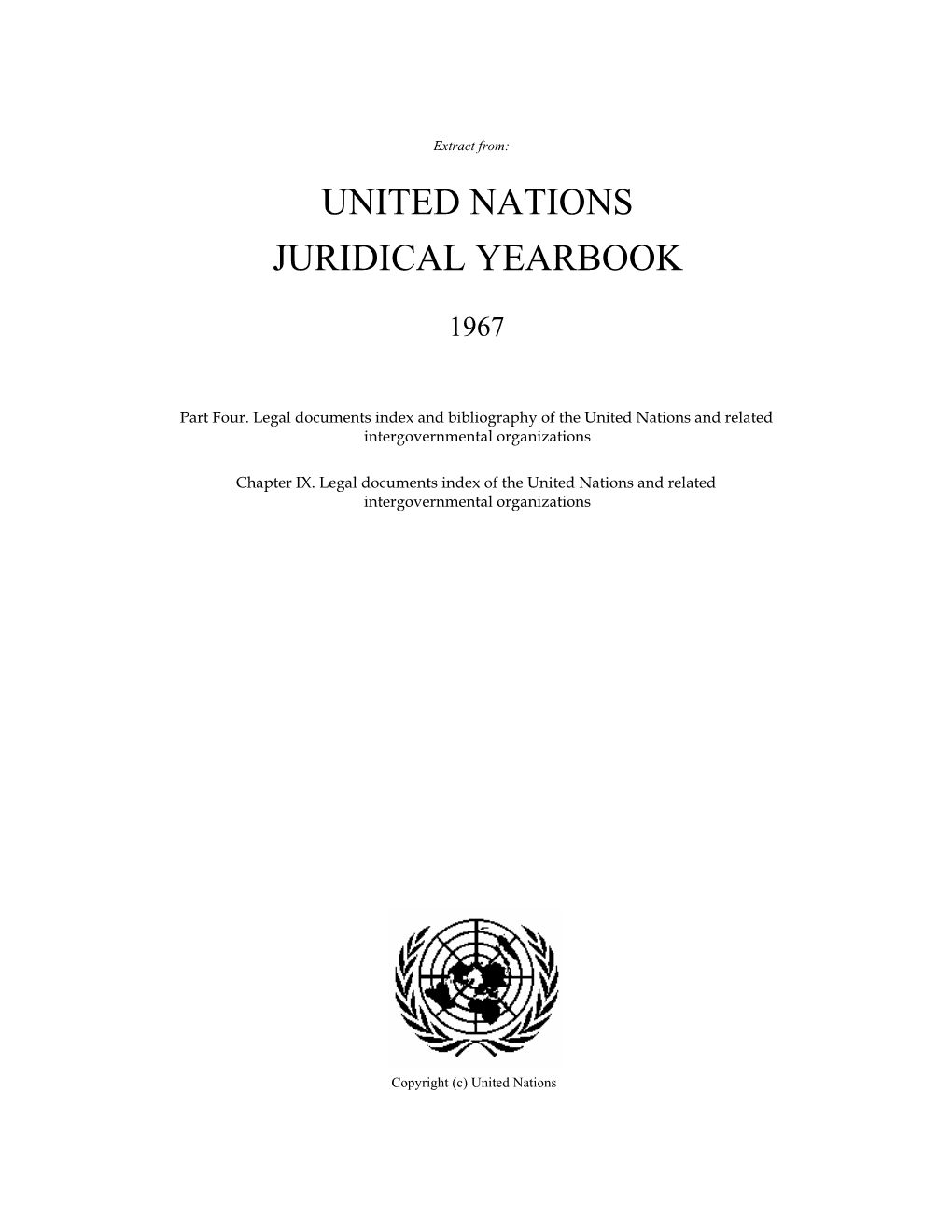 United Nations Juridical Yearbook, 1967