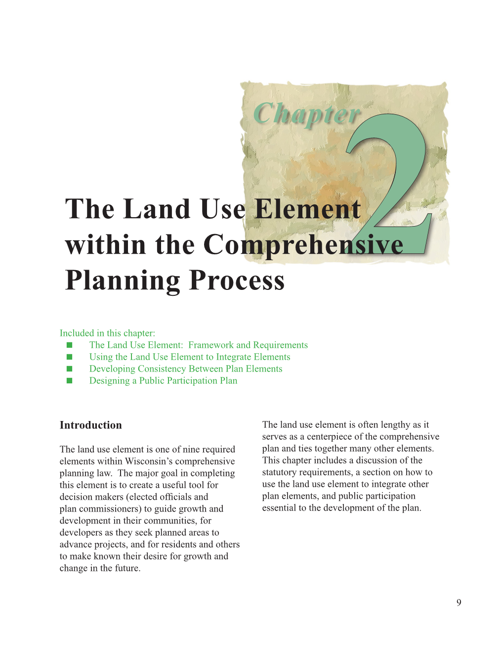 The Land Use Element Within the Comprehensive Planning Process 2