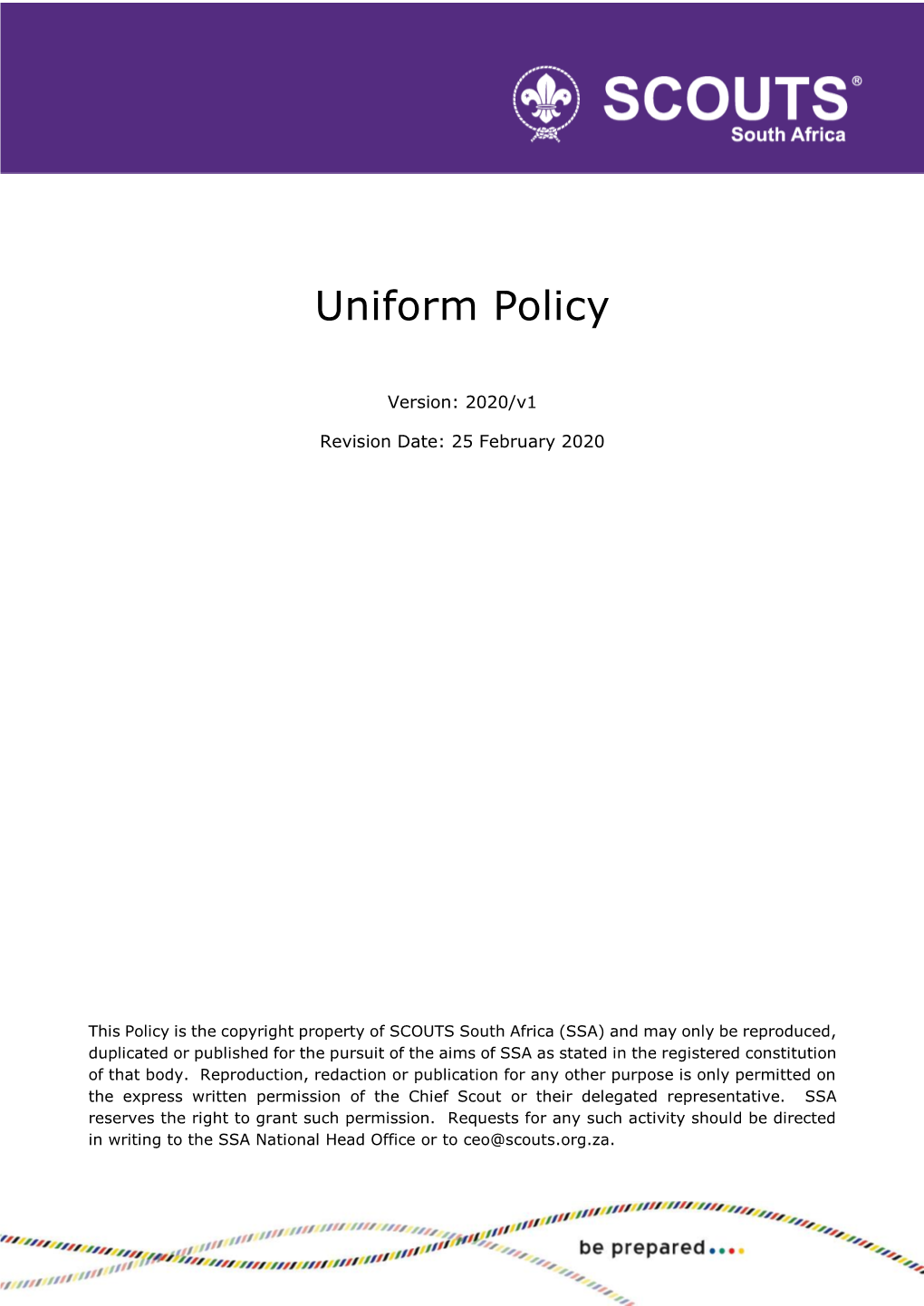 Uniform Policy 2020