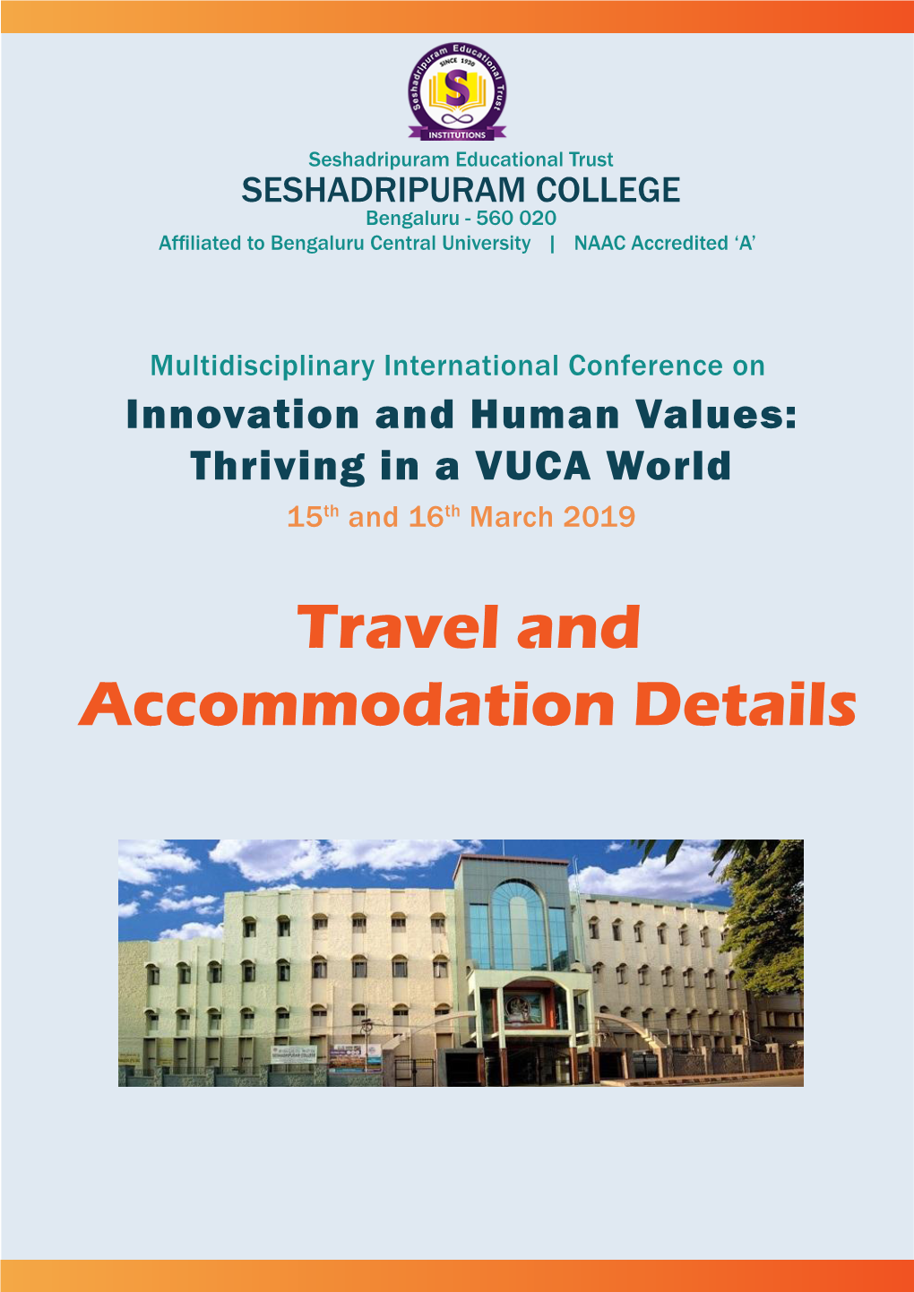 Travel and Accommodation Details