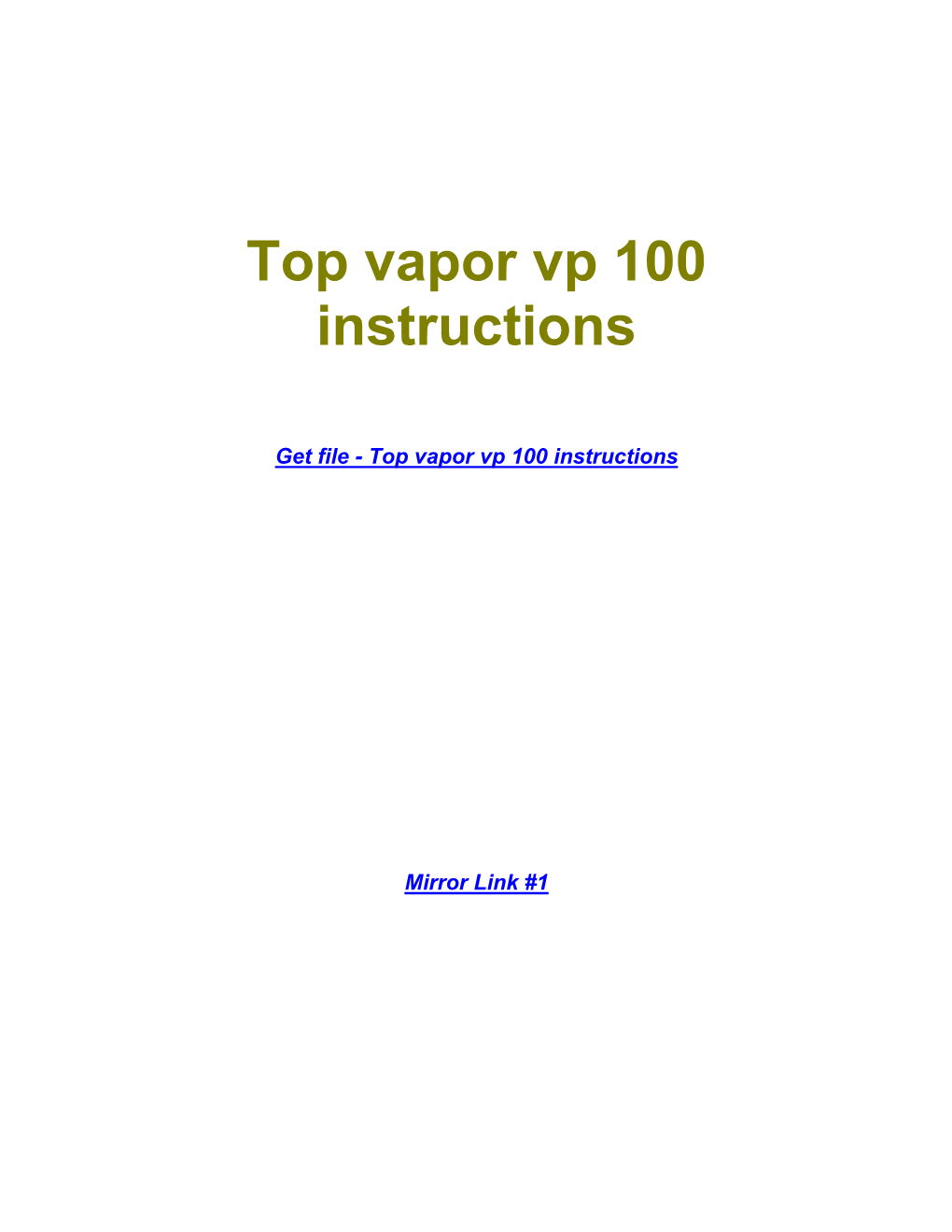 Top Vapor Vp 100 Instructions