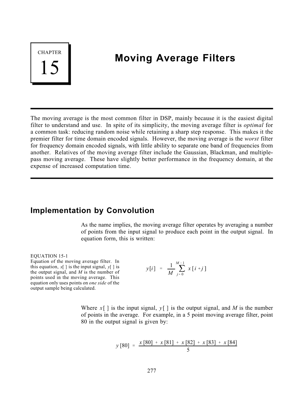 Moving Average Filters