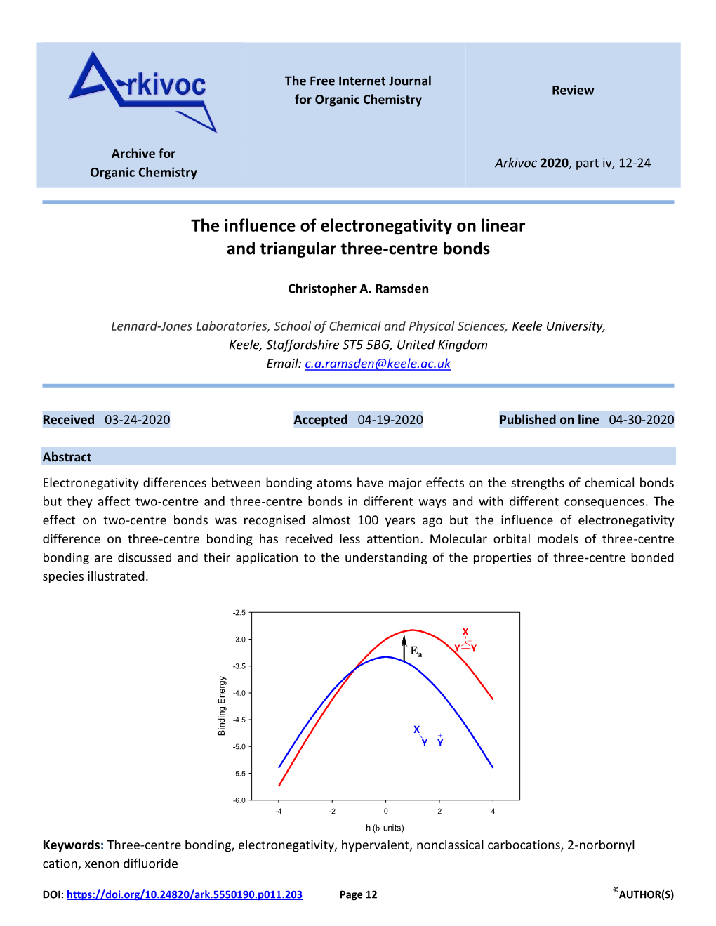 The Influence of Electronegativity on Linear and Triangular Three-Centre Bonds