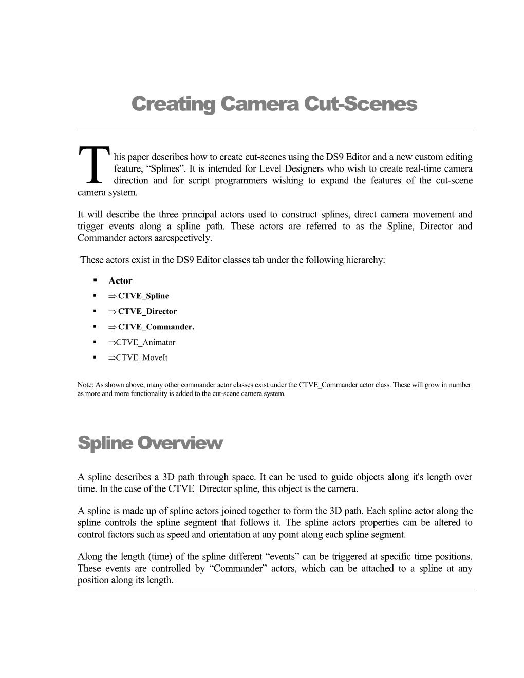 Creating Camera Cut-Scenes