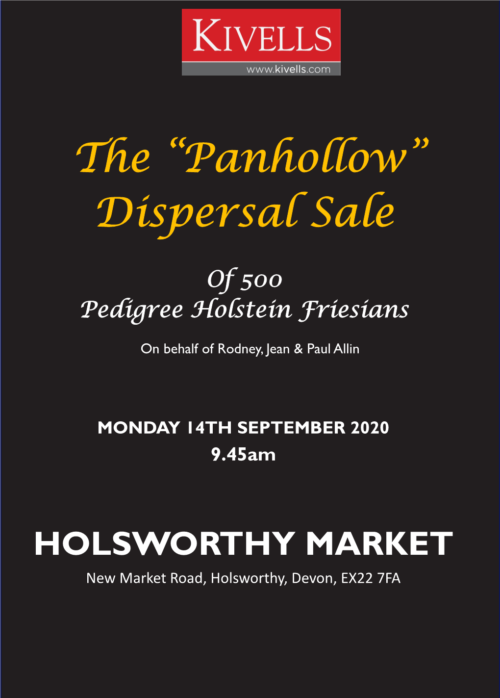 The “Panhollow” Dispersal Sale