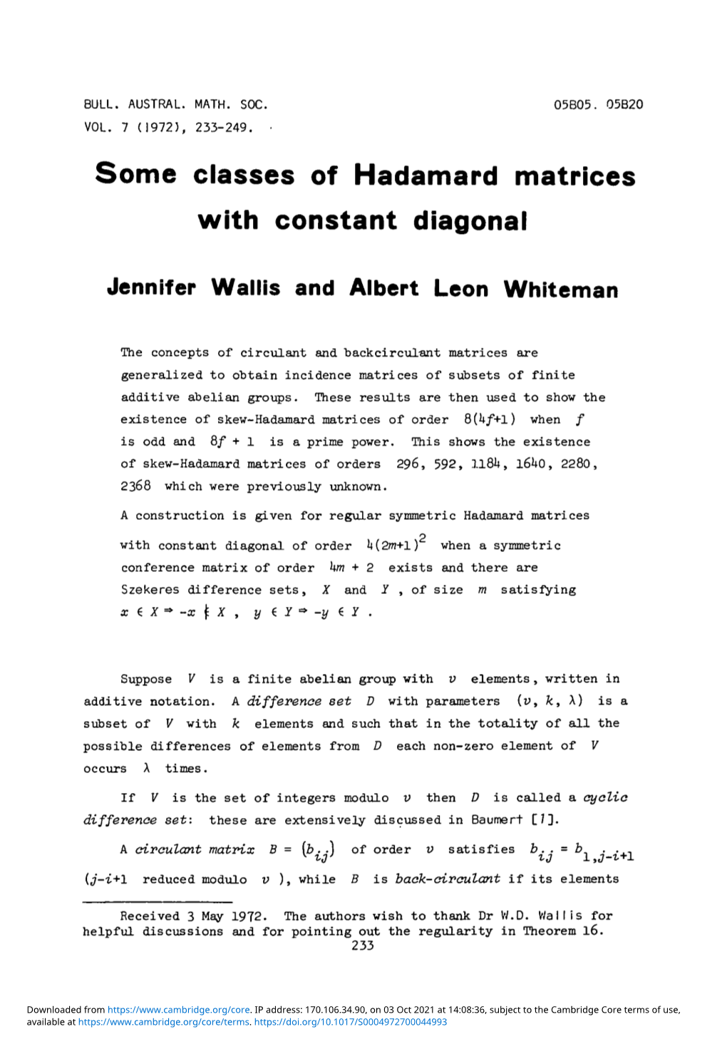 Some Classes of Hadamard Matrices with Constant Diagonal