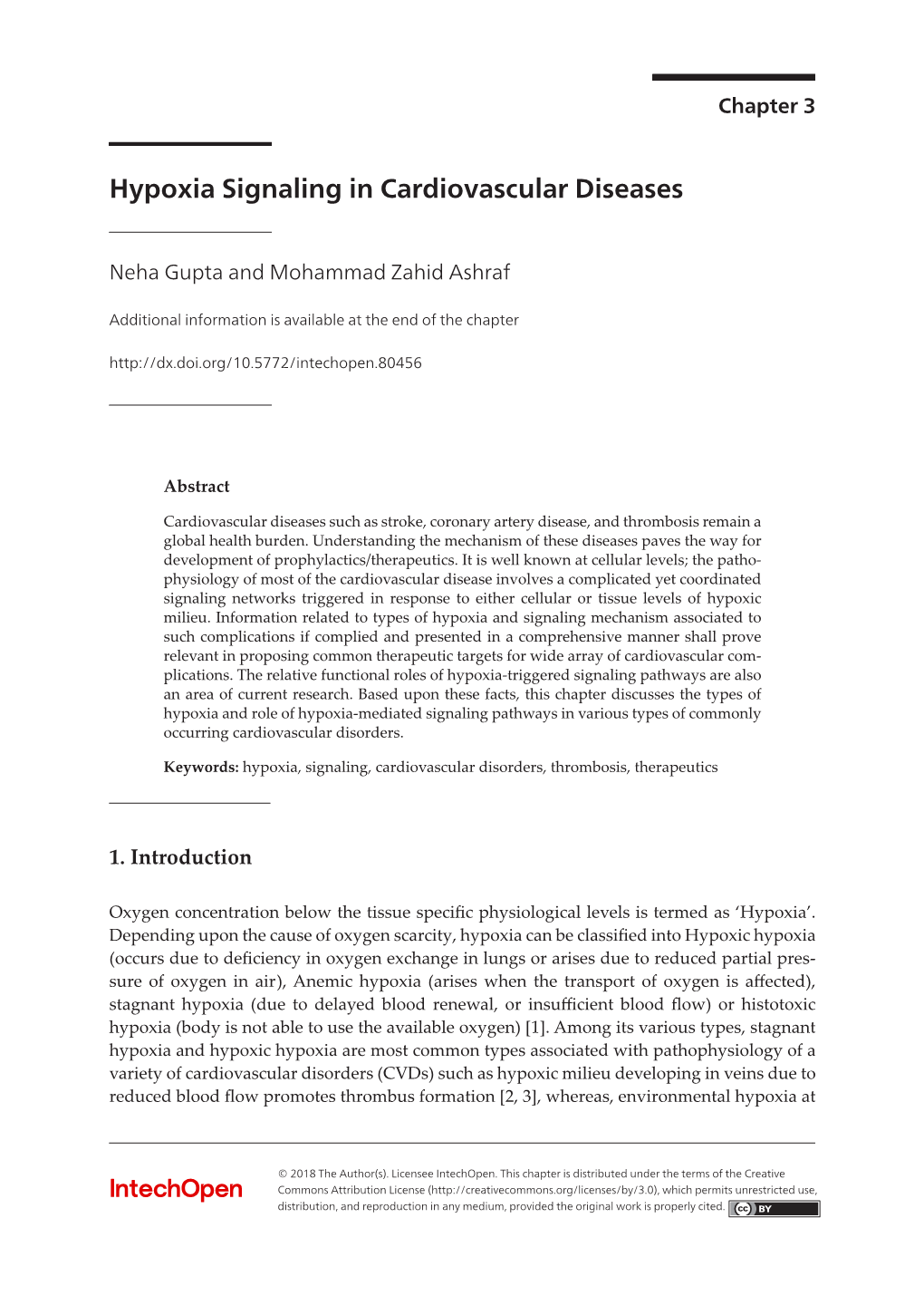 Hypoxia Signaling in Cardiovascular Diseases