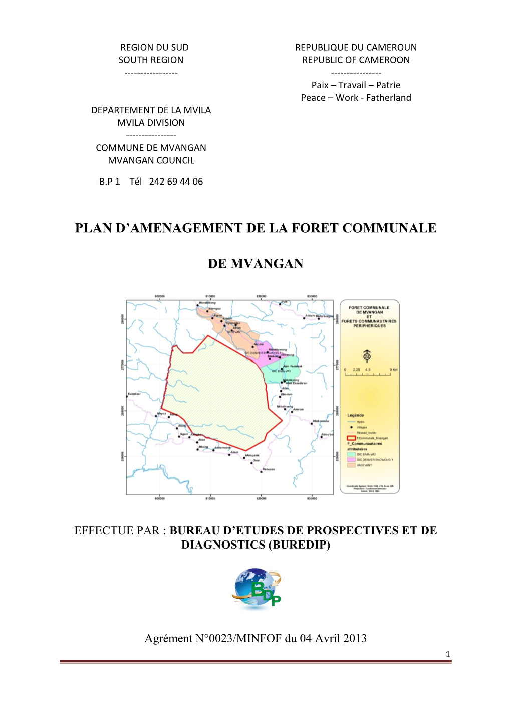 Plan D'amenagement De La Foret Communale De Mvangan