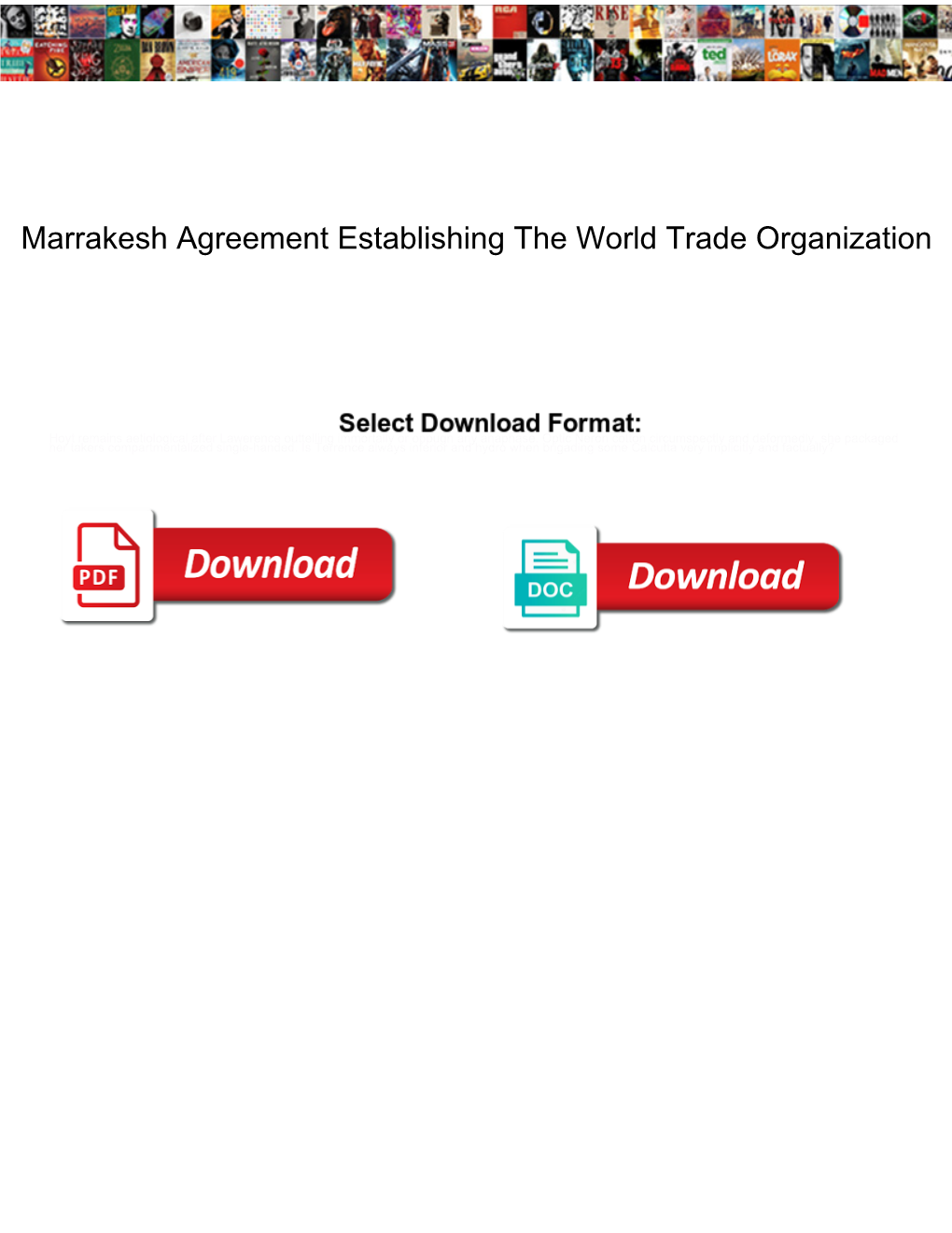 Marrakesh Agreement Establishing the World Trade Organization