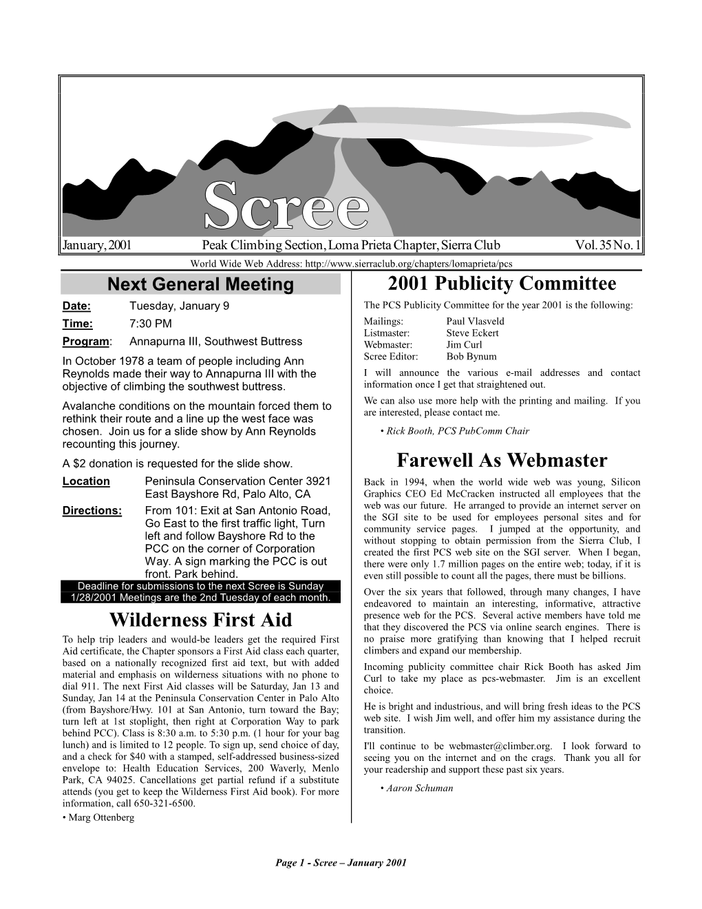 April 1999 SCREE