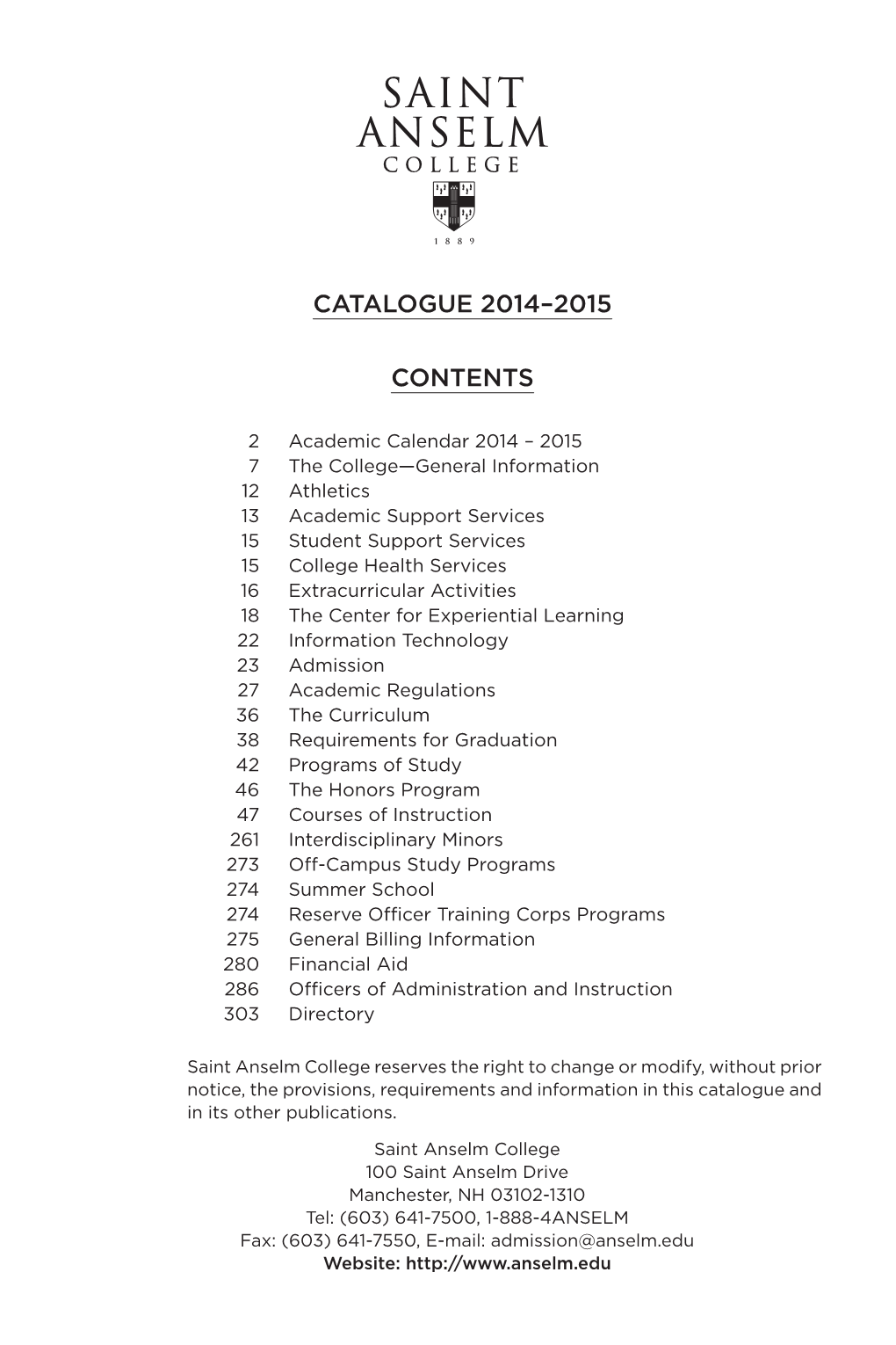 2014-2015 Catalogue