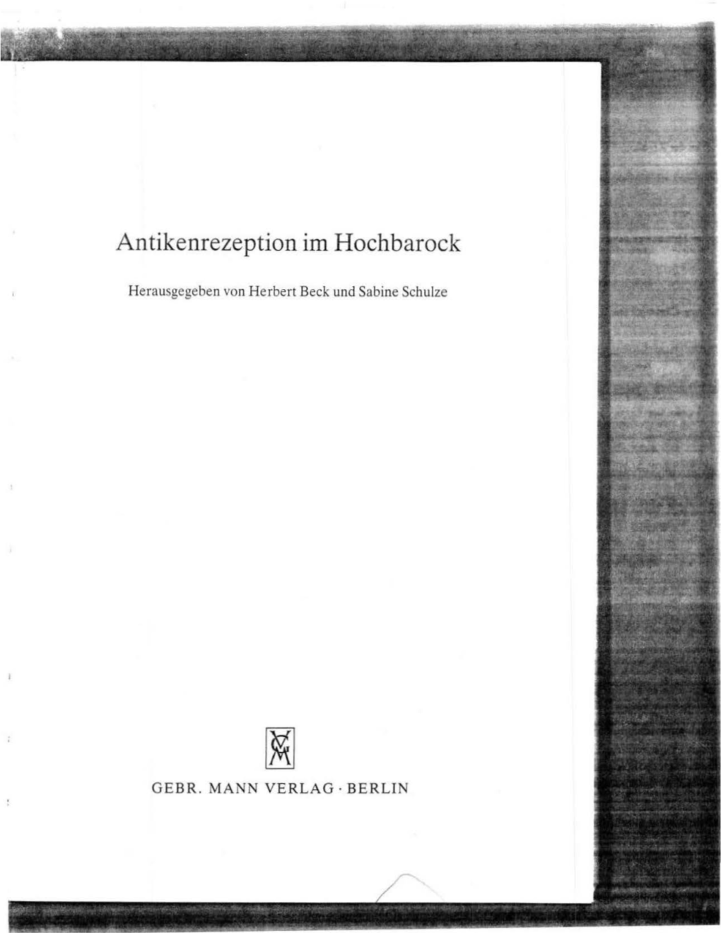 Antikenrezeption Im Hochbarock