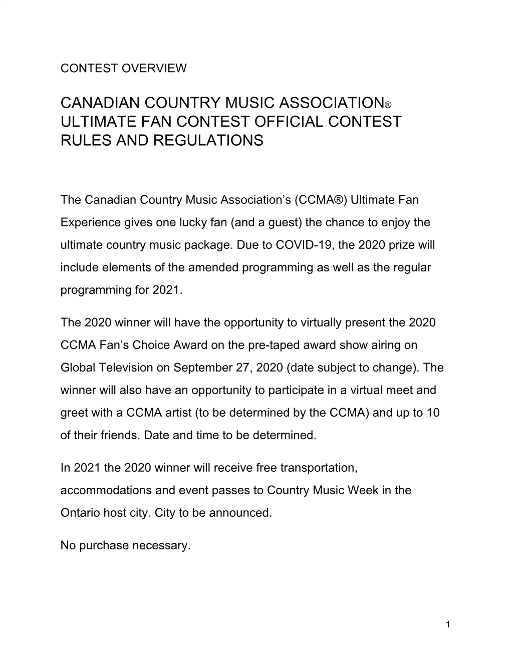 Canadian Country Music Association​® Ultimate Fan