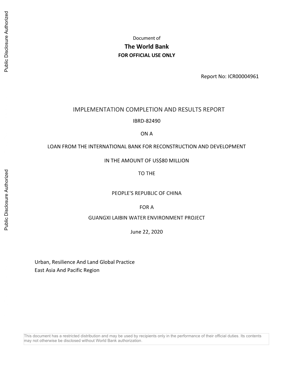 World Bank Document